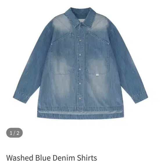 조우 chowoo Washed Blue Denim Shirts M사이즈