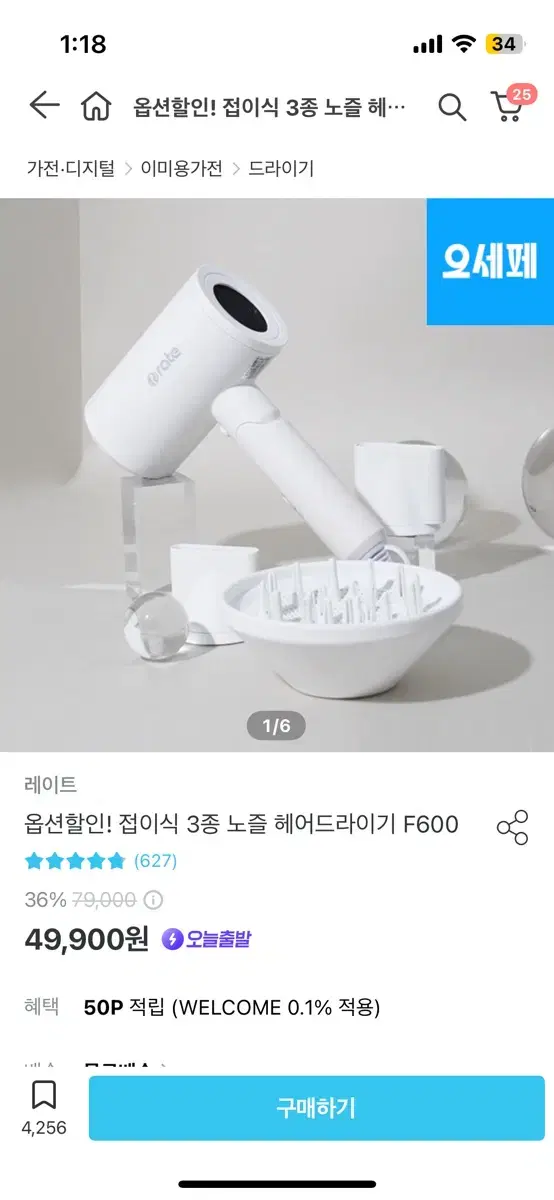 레이트 헤어드라이기 F600