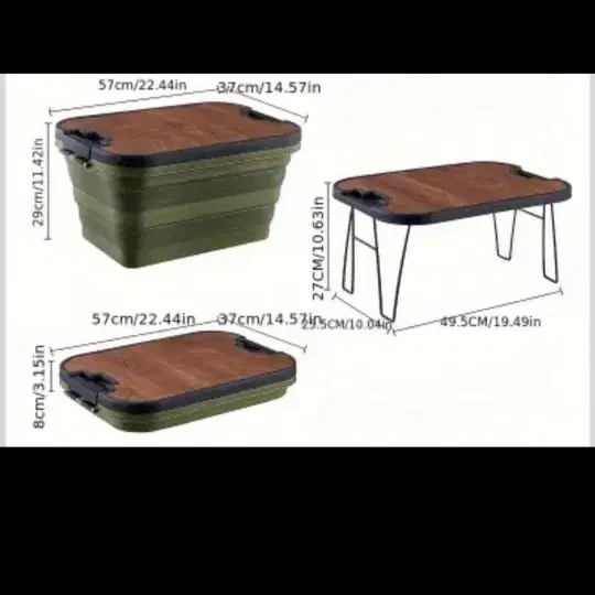 캠핑 바스켓 테이블세트(초록색하나)