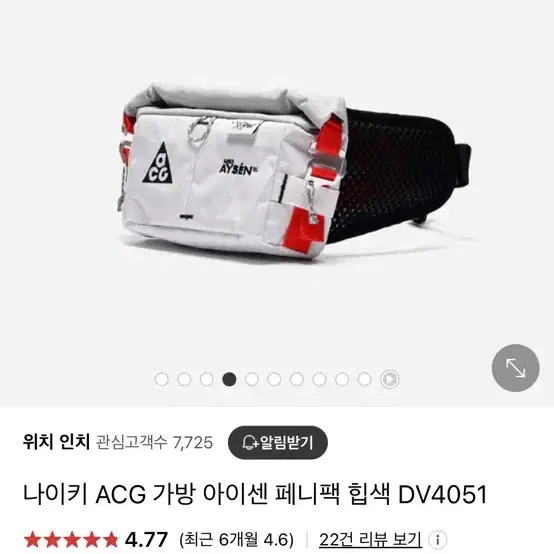 나이키 acg 페니백 힙색