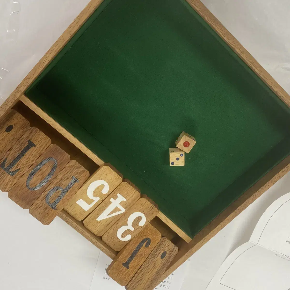 빈티지 앤틱 원목 보드게임 Shut the Box 잭팟 게임 세트