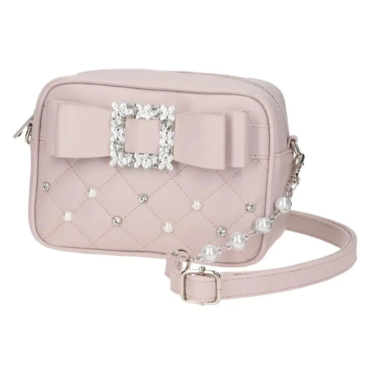 Noemi Bijou Ribbon Shoulder Bag Pink