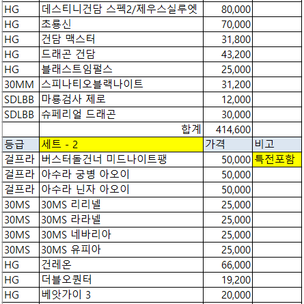 각개가능] 건담 프라모델 판매합니다