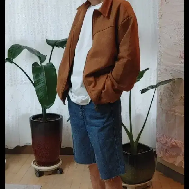 남성 스웨이드 블루종 자켓