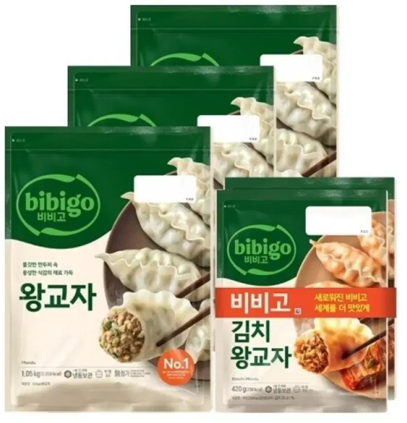 비비고 왕교자 1.05kg 3개 만두 + 김치만두 420g 2개