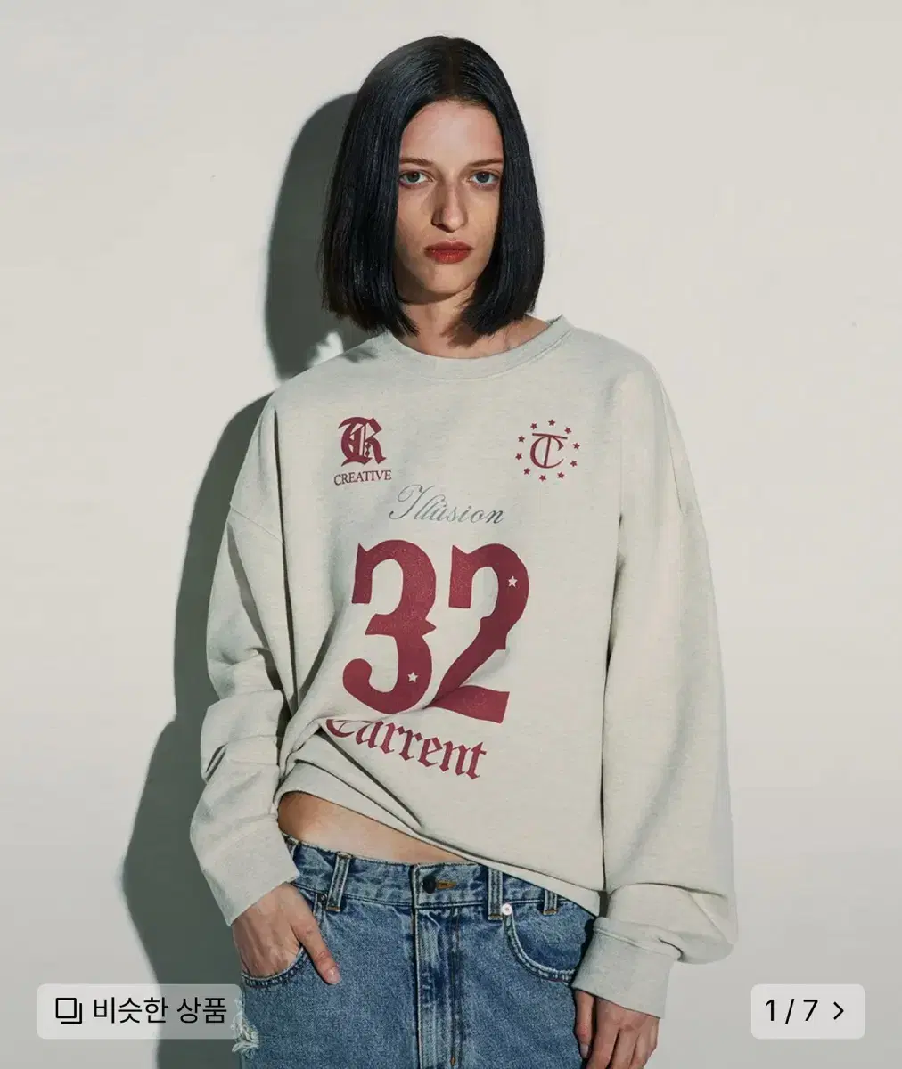 커렌트 current 32 FOOTBALL SWEATSHIRT [IVOR