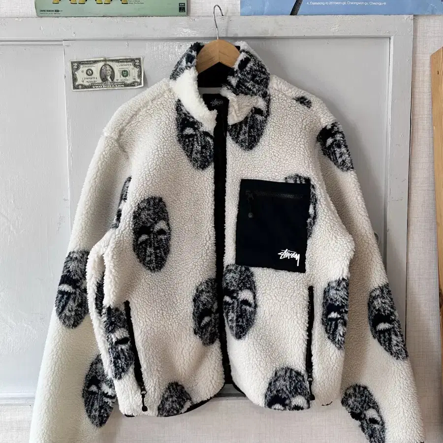 스투시 마스크 쉐르파 플리스 자켓, stussy sherpa fleece