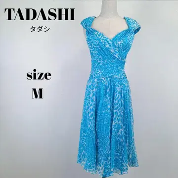 [a1370]TADASHI 프렌치 슬리브 원피스 2 실크 블루