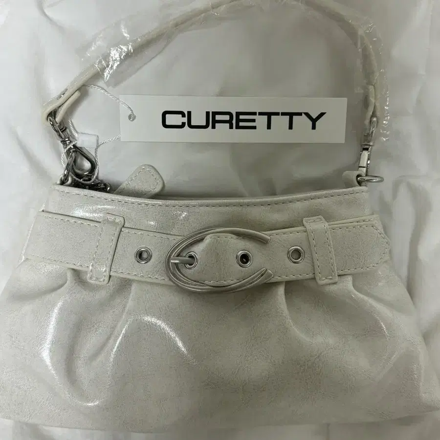 C BELTED HOBO MINI BAG_WHITE