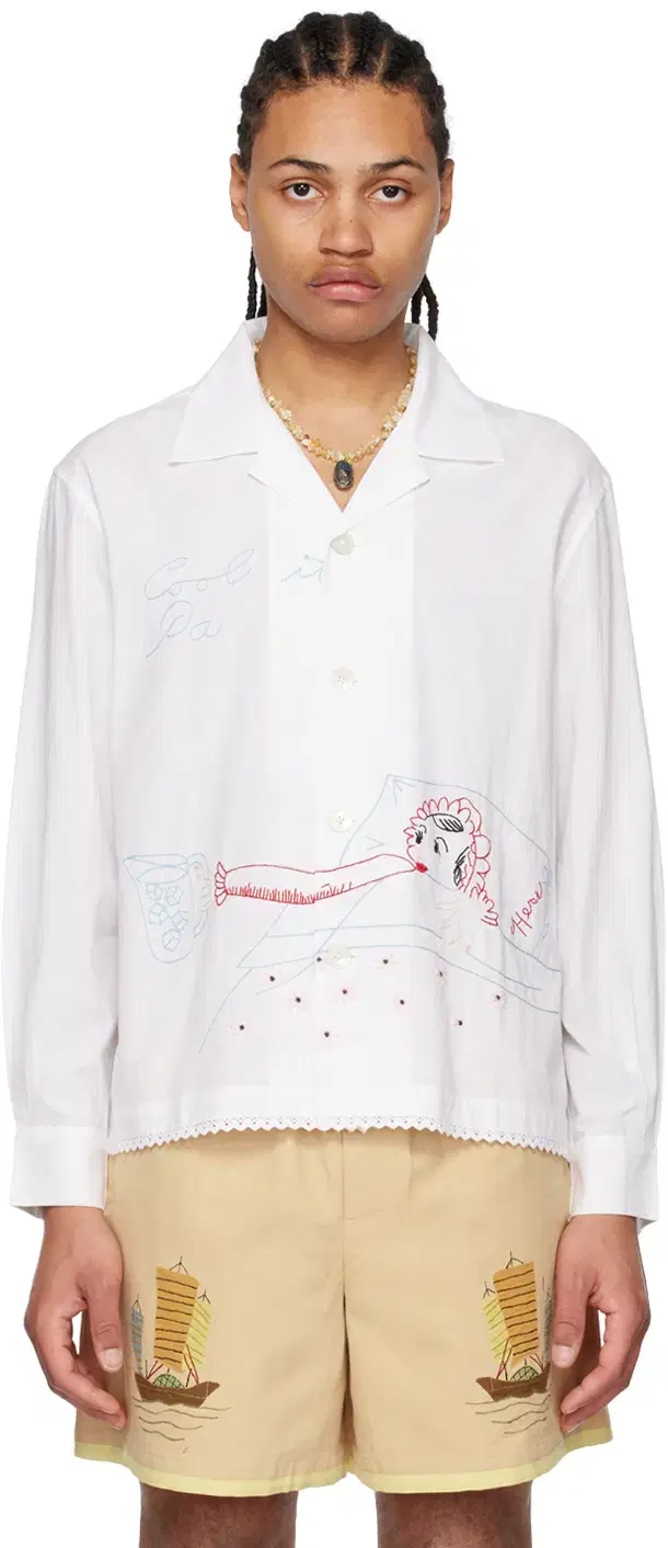 Bode body embroidery shirt