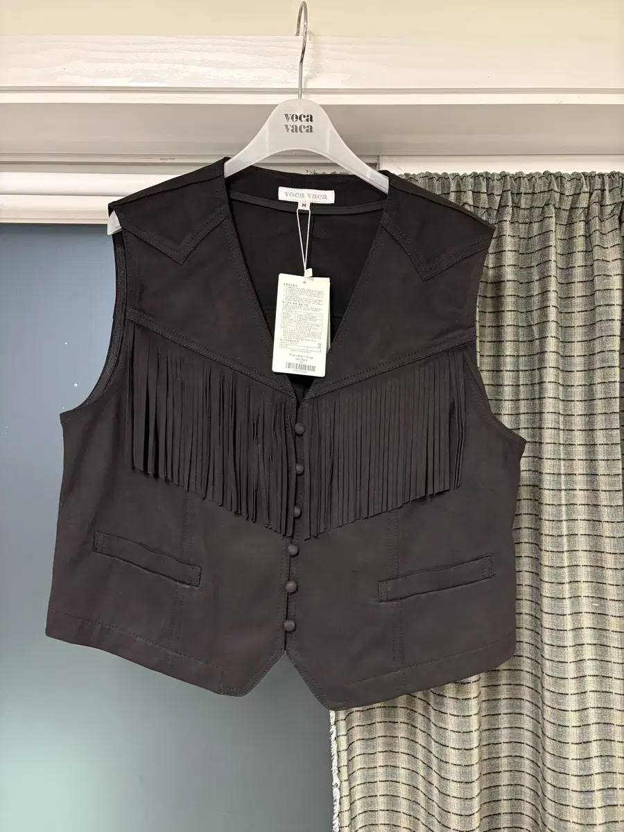 New Product) Western Fringe Suede Vest (Bocabacca)