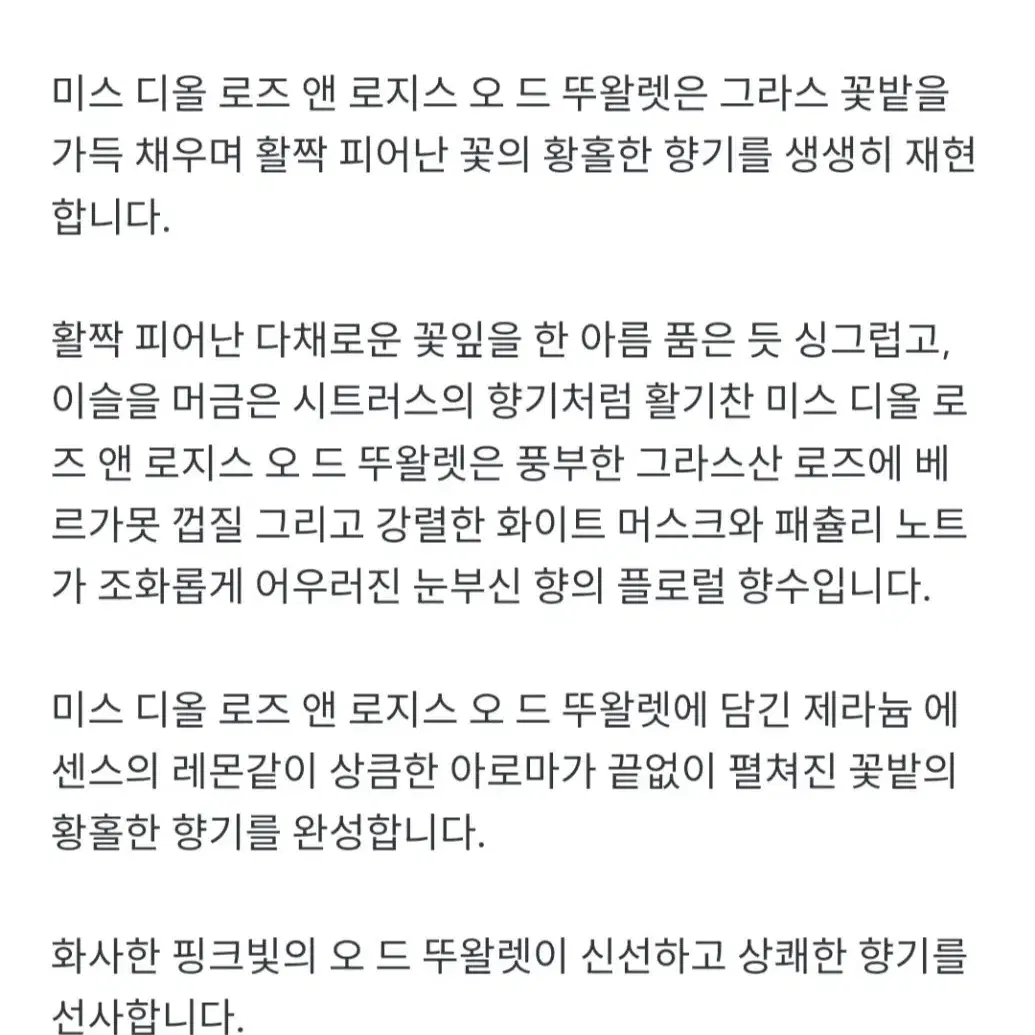 디올 로즈앤로지스 100미리 신세계 면세점구입 정품 미개봉 새상품