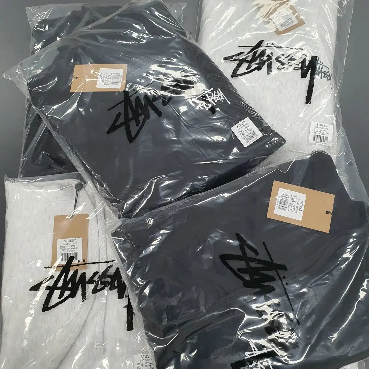 stussy 기모 후드티 베이직 로고