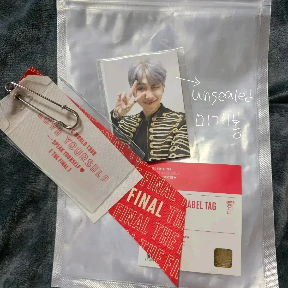 방탄소년단 스픽파이널 라벨태그 포카 bts label tag photo