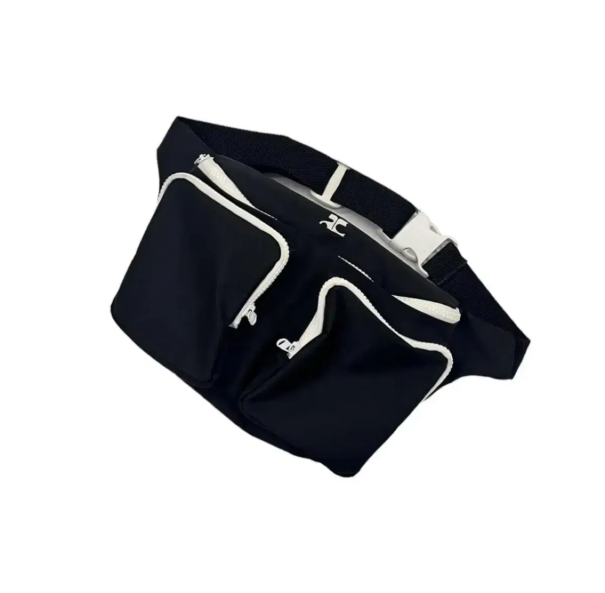 꾸레쥬 courreges 콘트라스트 웨이스트백 블랙 COURREGES