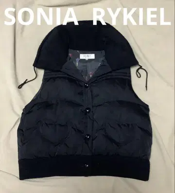 빅 사이즈 소니아 리키엘 다운 베스트 블랙 하트 46