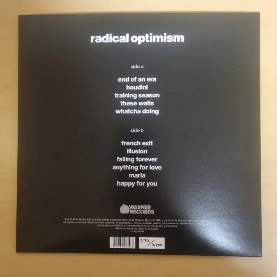 두아리파 LP 3집 Radical Optimism (한정판/조이트로프반)