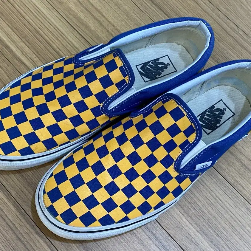 VANS 반스 체커보드 슬립온  블로 오렌지 컬러