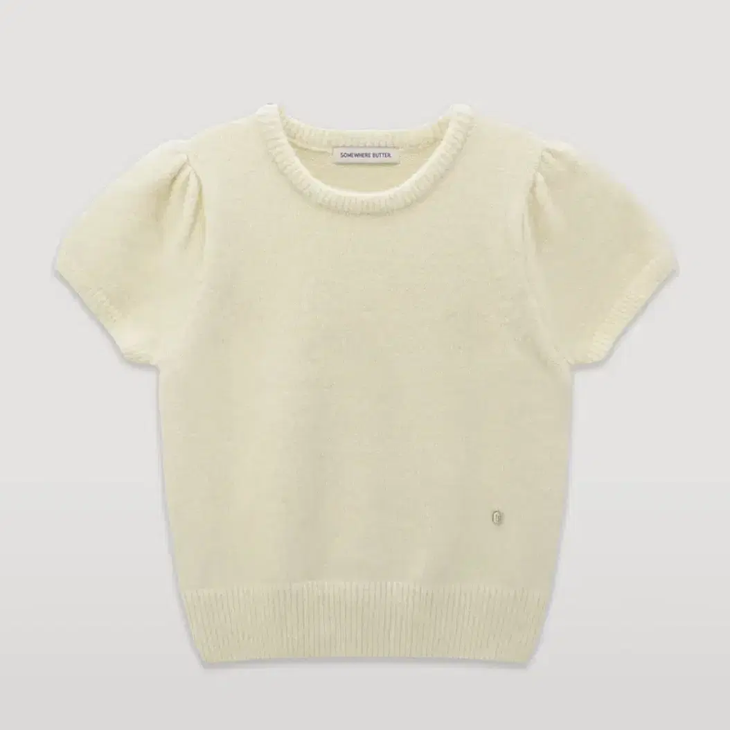 썸웨어버터 emma half puff knit - cream