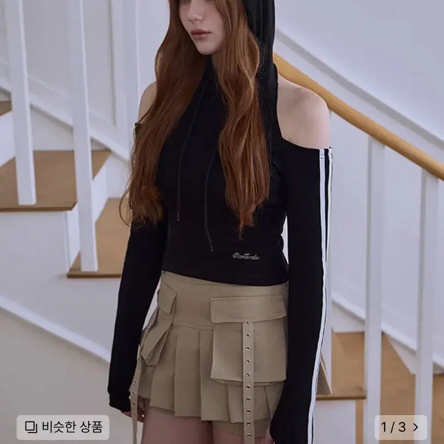 로제프란츠 Cut Off Hood Long Sleeve [Black]