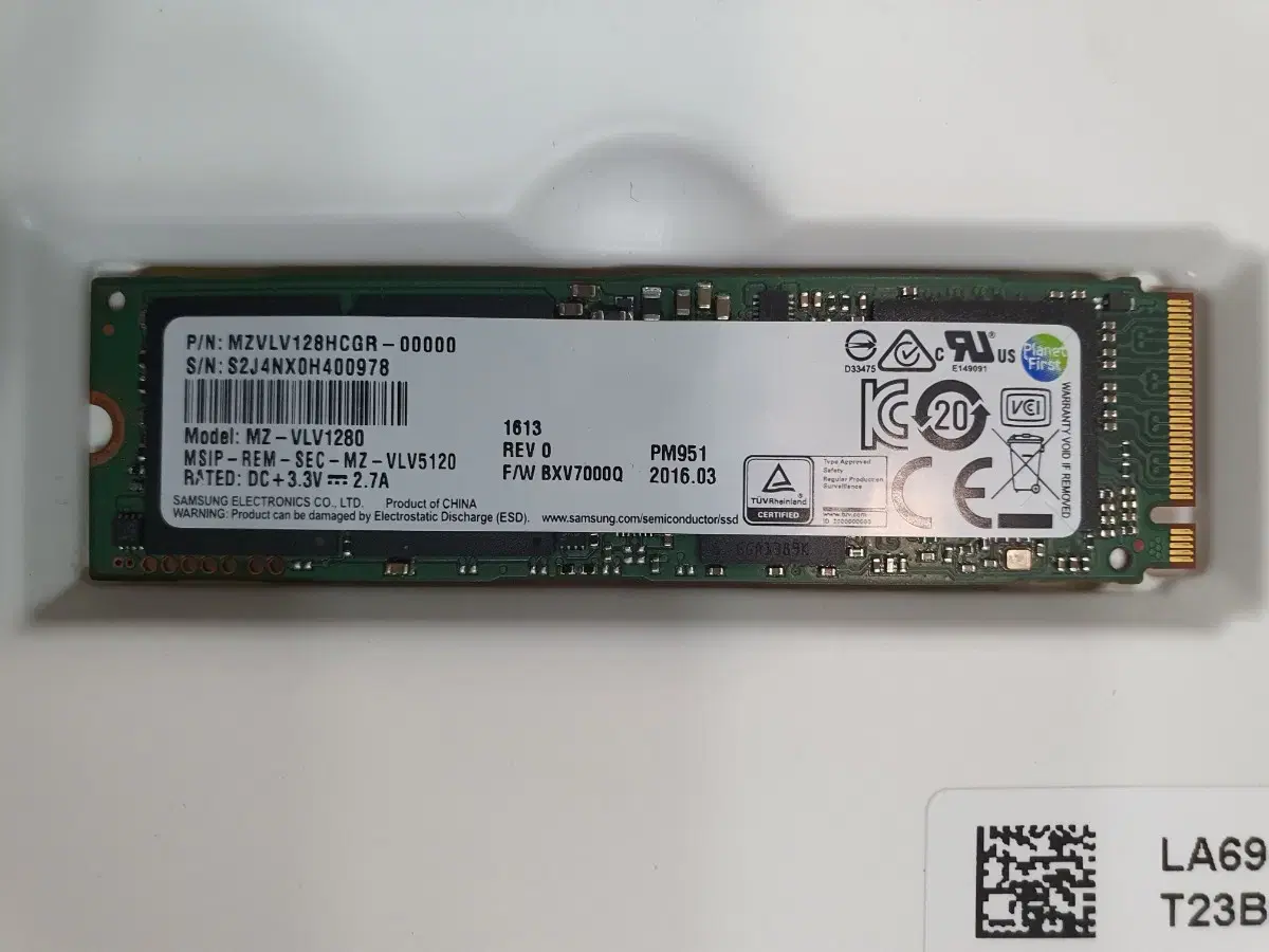 삼성SSD MZ-VLV1280 128G M.2 2280 NVME