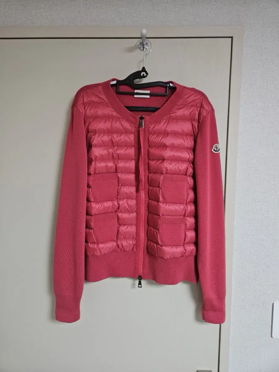 (Genuine) Moncler Tricot Women's Knit Cardigan Puffer Pink L