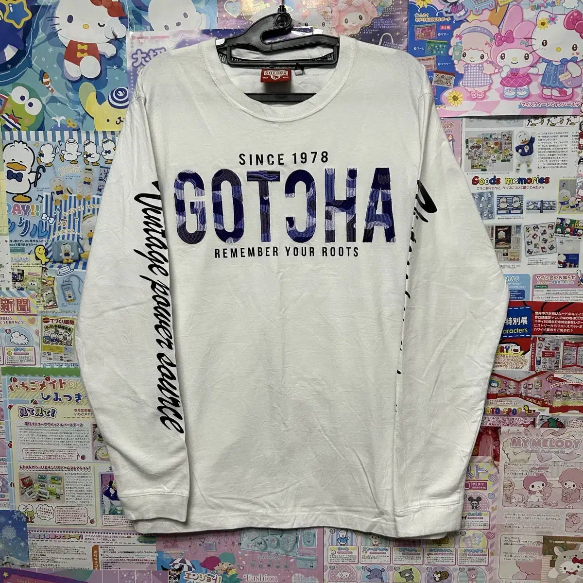 Gotcha 카모 레터링 롱슬리브