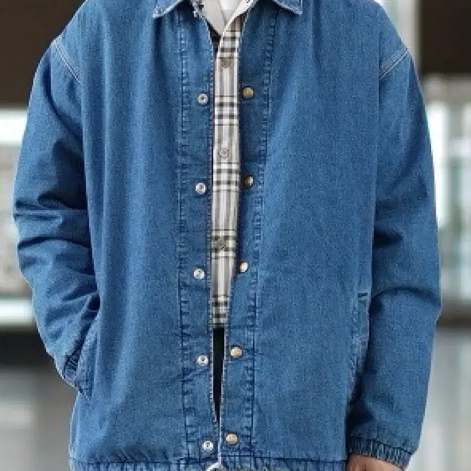 Lee X BEAMS Batting Denim Coach Jacket