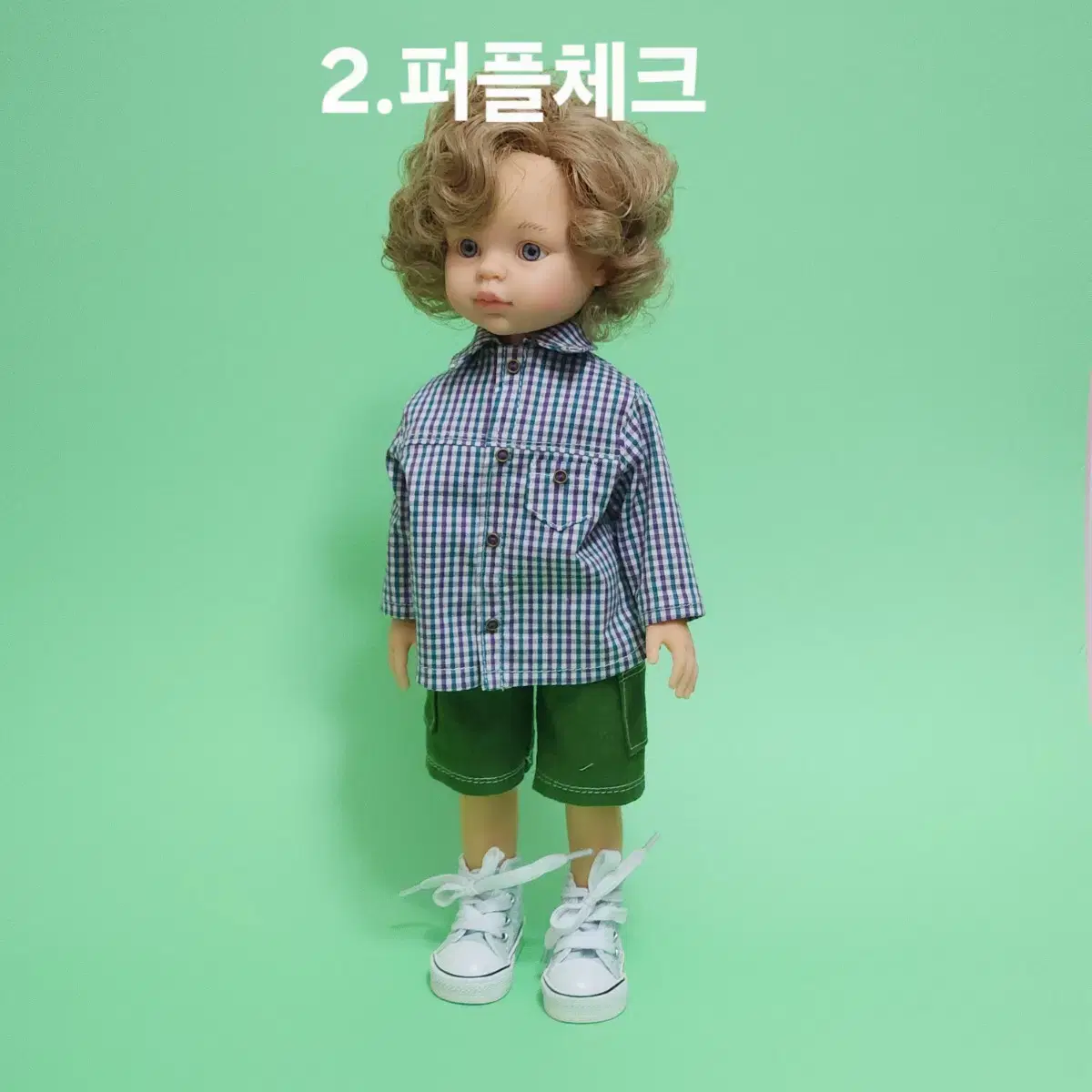 오버핏 체크셔츠(파올라레이나인형옷-말리샵)