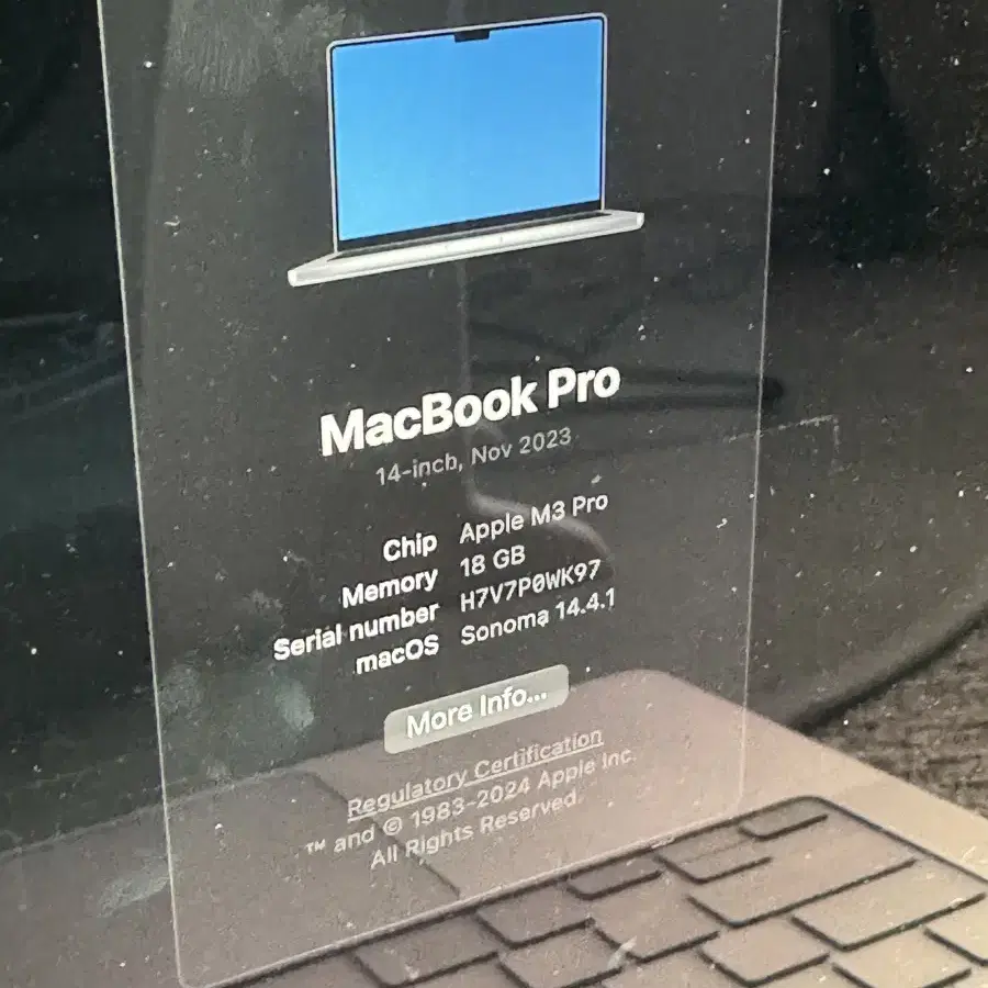 맥북프로 M3 Pro 14인치 18gb 512ssd 풀박스