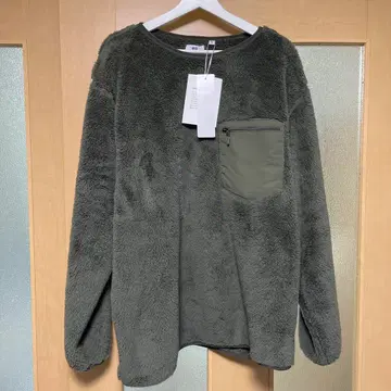 유니클로 UNIQLO 엔지니어드 가먼츠 플리스 풀오버 올리브