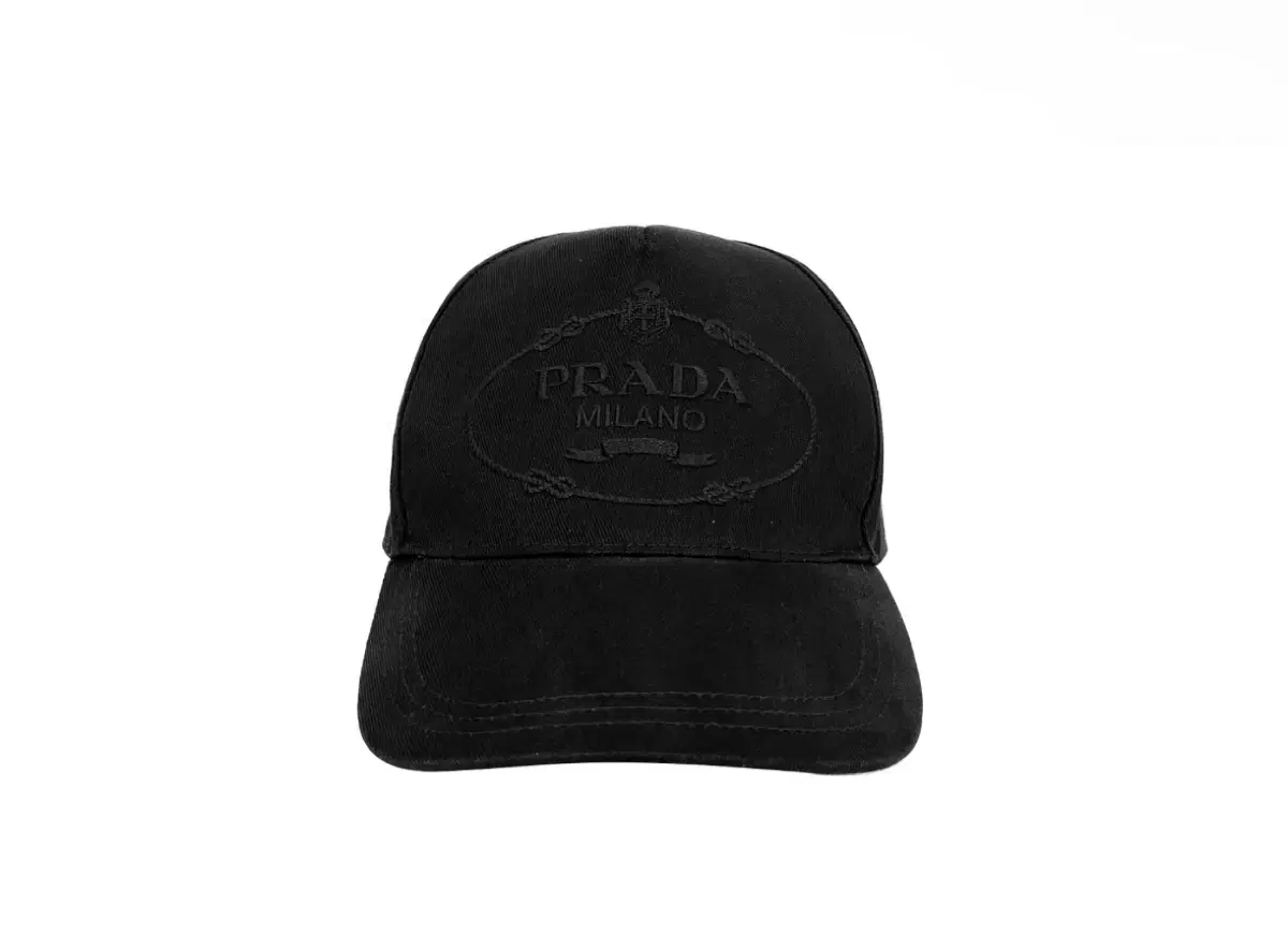 [S] PRADA 프라다 엠브로이드 자수 로고 코튼 베이스볼 볼캡 블랙