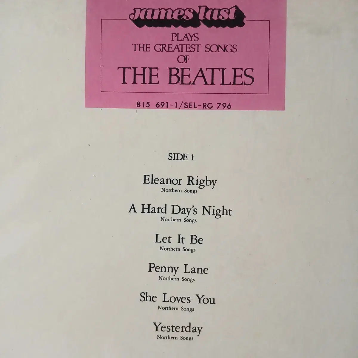 Lp중고 James last Plays - THE BEATLES 음반판매