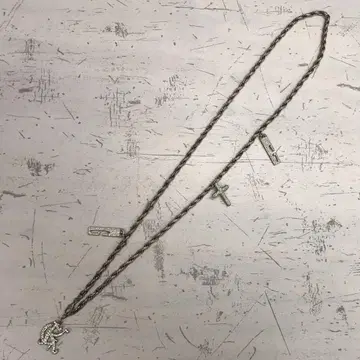 레트로 구제 의류 이타리야 반짝이 GK 로고 크로스 참 달린 체인 벨트