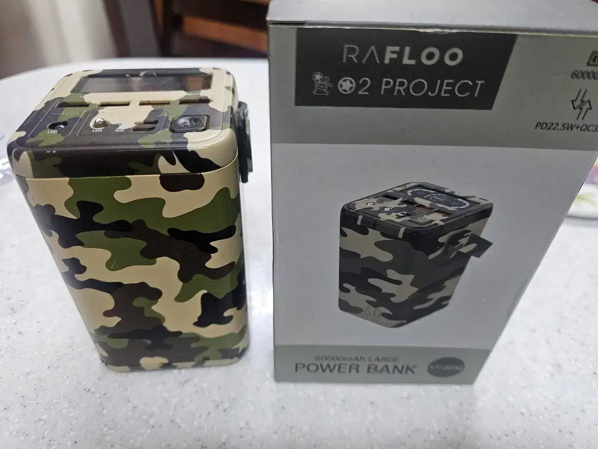 외장밧데리 충전기 rafloo 60000mah 밀리터리