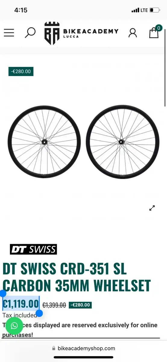 DT Swiss carbon wheelset