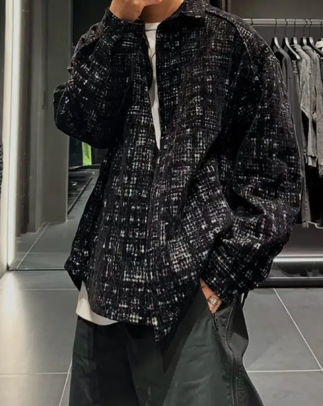 준지 24fw 멀티체크 트위드 자켓 50