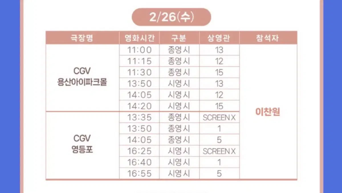 이찬원 콘서트무대인사 c열중블 2연석 팔아요!!