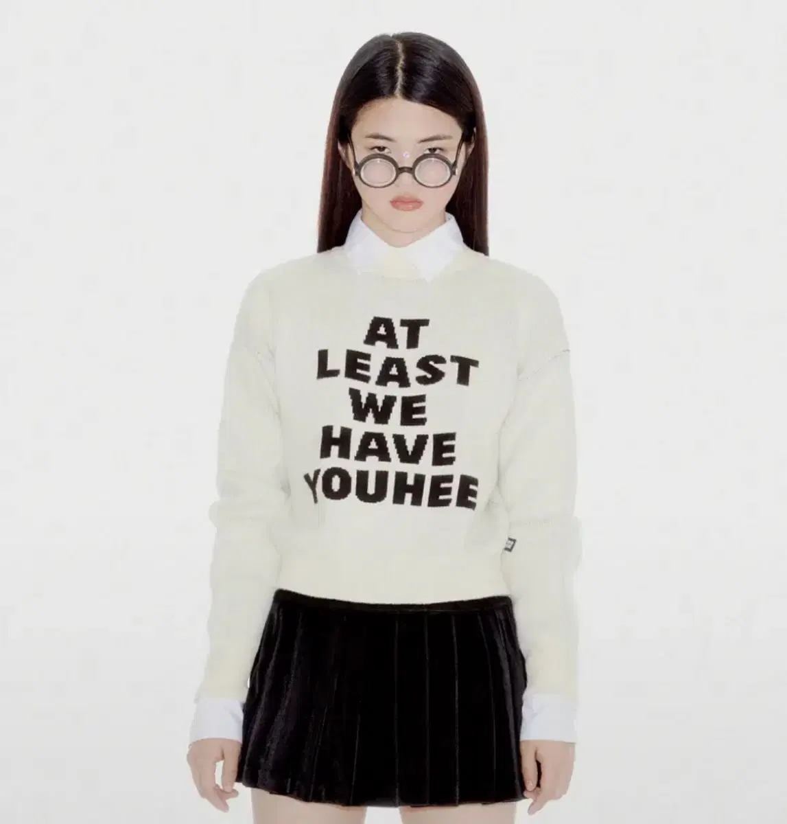 새상품)YOUHEE LETTERING PULLOVER KNIT IVORY