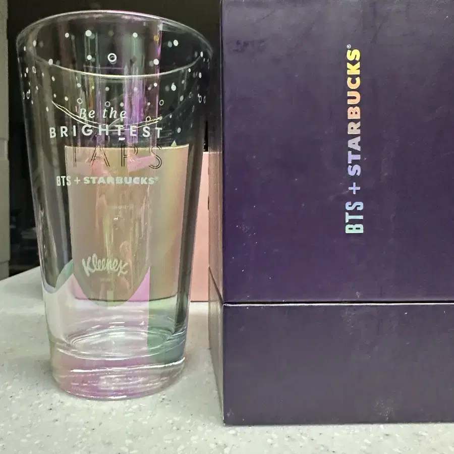 방탄 bts 스타벅스 md 리얼 골드 스타 글라스 500ml