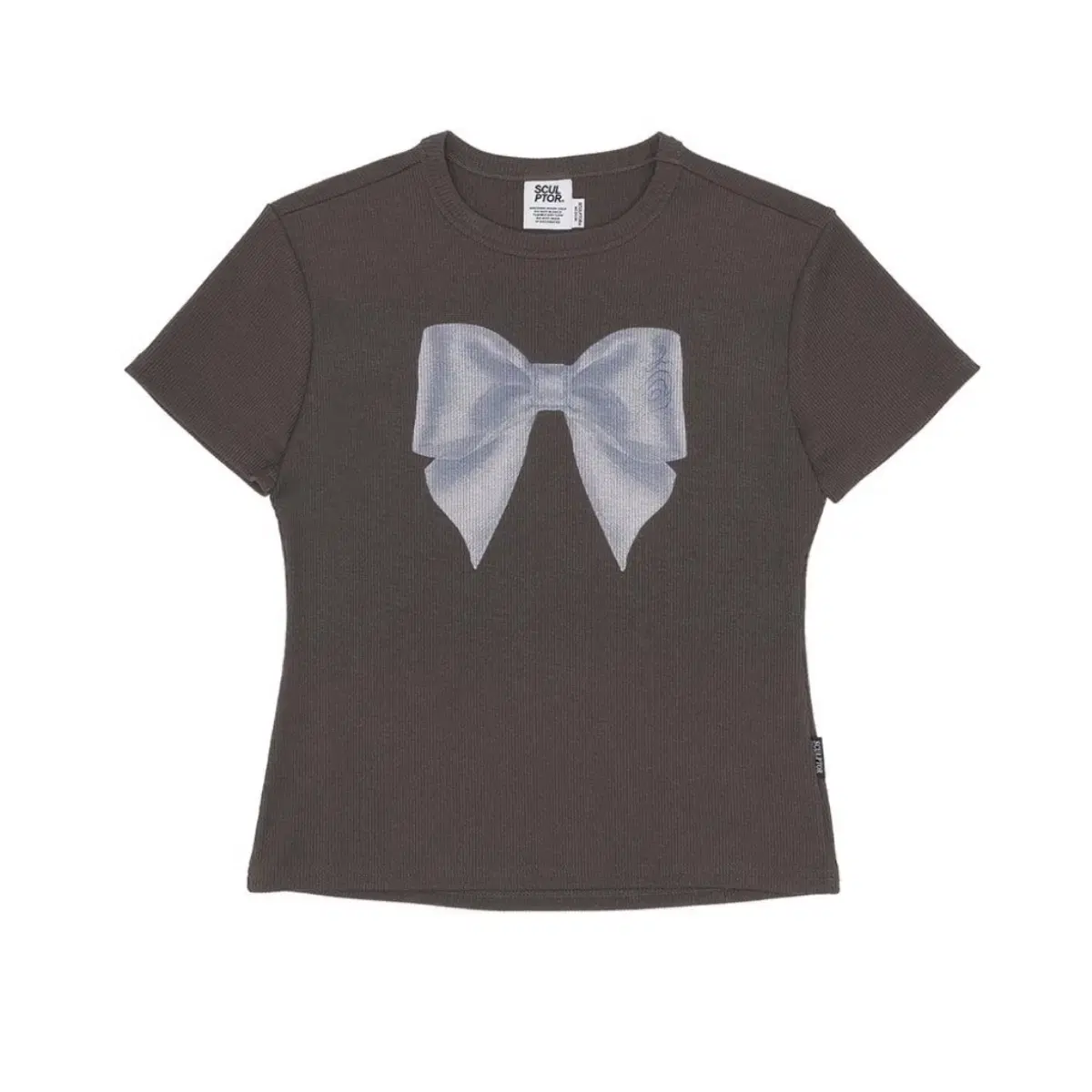 스컬프터 Big Bow Crop Top Brown 반팔