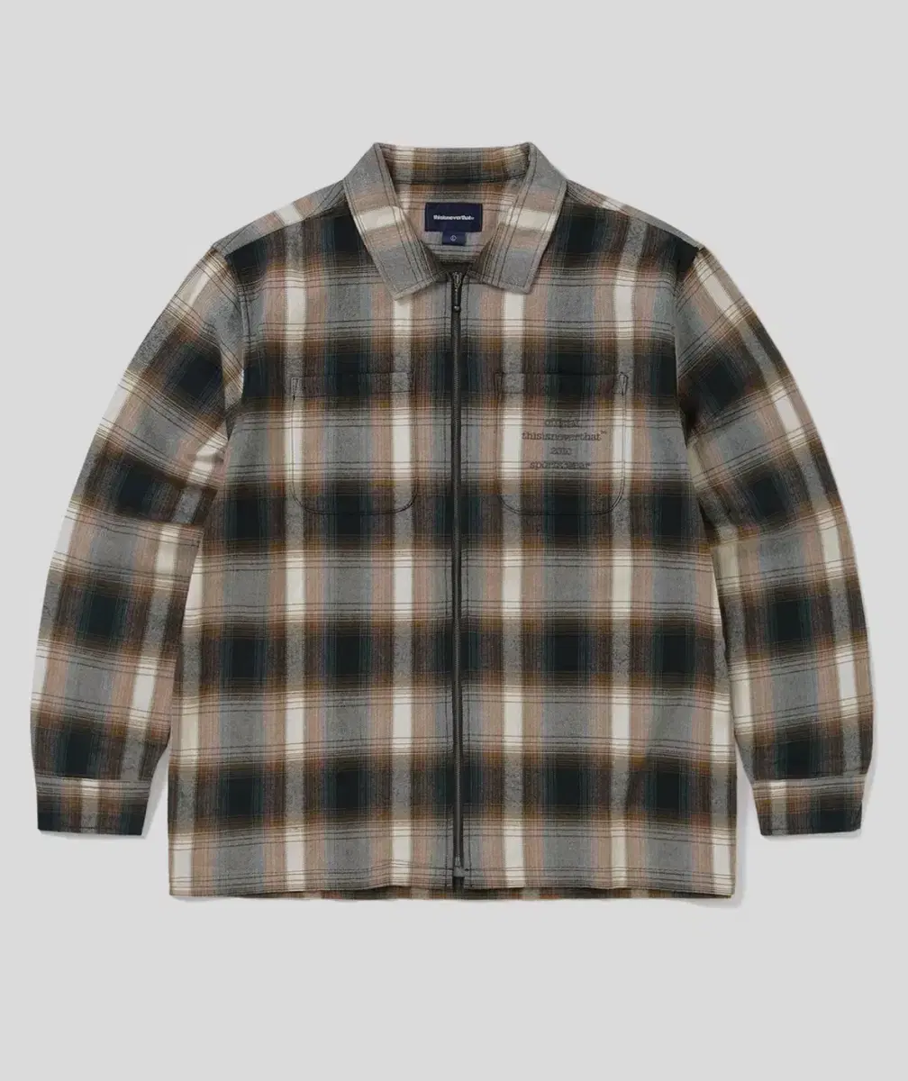 [M] 디스이즈네버댓 Flannel Zip Shirt Brown