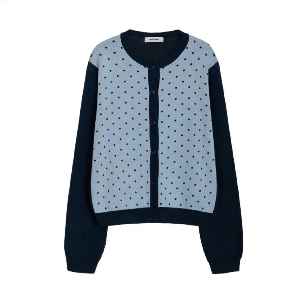 오헤시오 도트 가디건 dot two tone cardigan