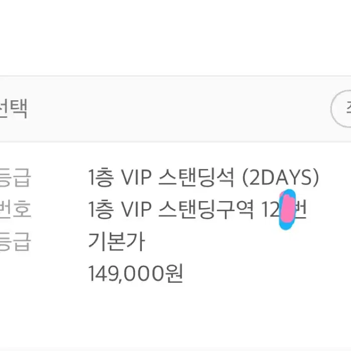 버저비트 페스티벌 VIP 스탠딩석 12n번