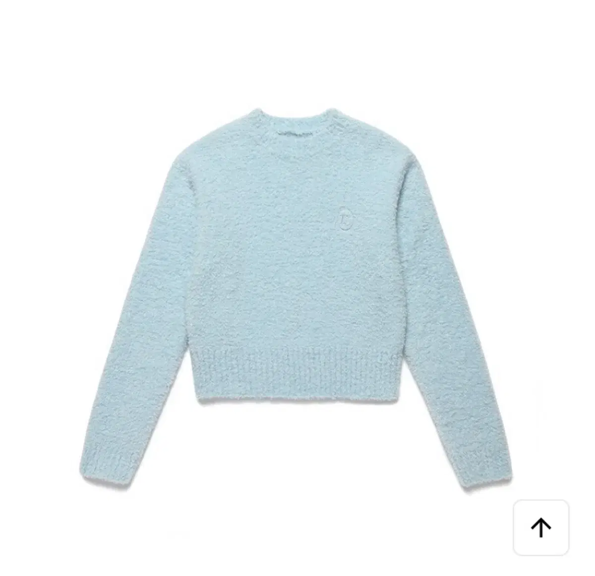 로라로라 CREW NECK CROP KNIT LIGHT BLUE