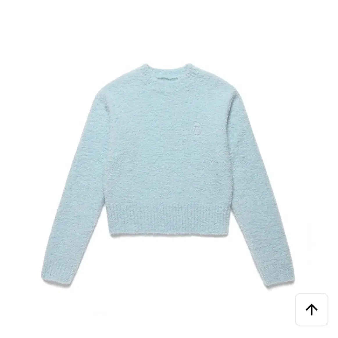 로라로라 CREW NECK CROP KNIT LIGHT BLUE