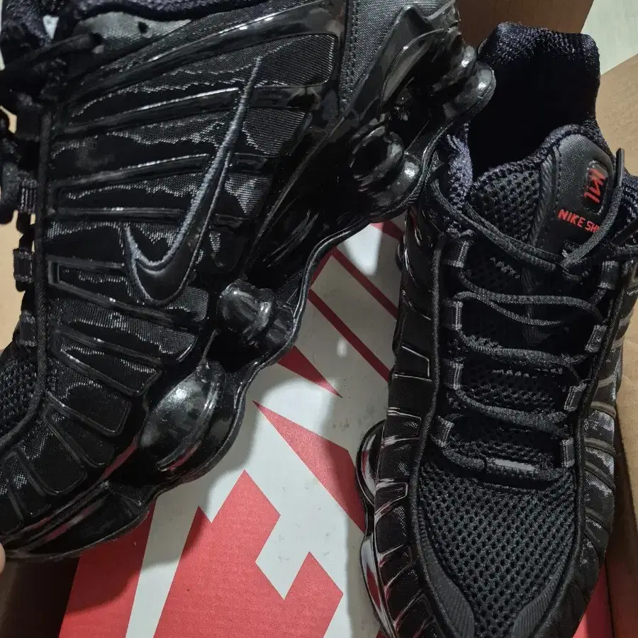 (W) Nike Shox TL Black and Max Orange 샥스