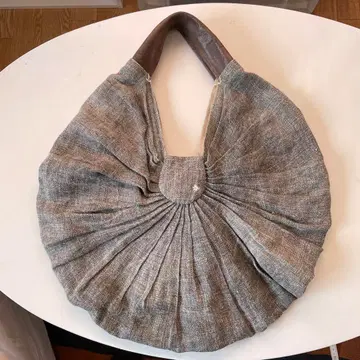 에바고스 ebagos 린넨 서클 플리츠 개더 백