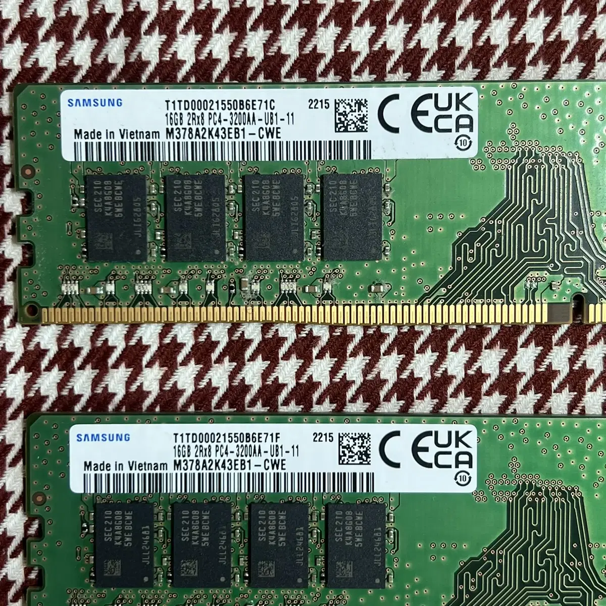 RAM PC4-3200AA 16GB X 2개 (일괄가격)