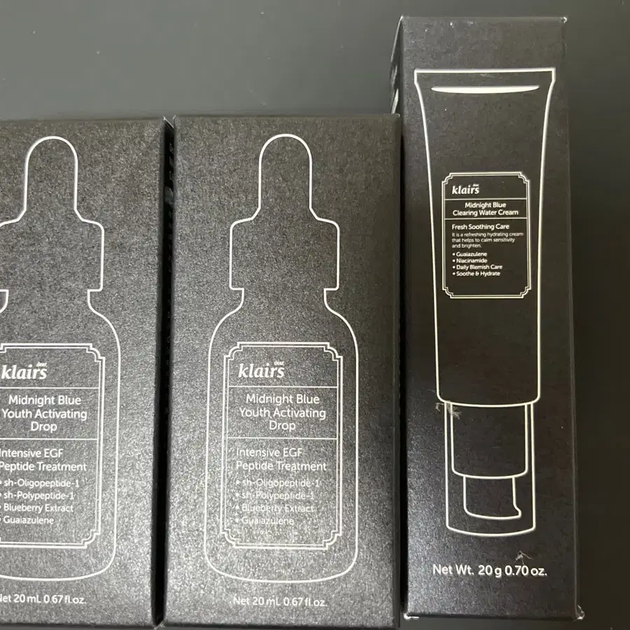 미개봉 일괄)디어 클레어스 미드나잇 블루 드롭 20ml 2개+크림20g